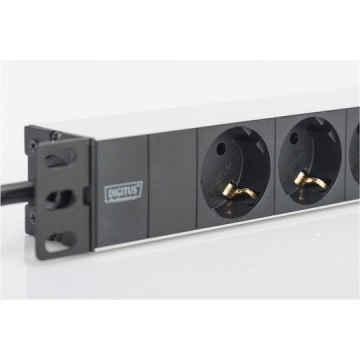 Digitus Πολύπριζο Rack με 3 Safety Outlets Μαύρο