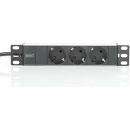 Digitus Πολύπριζο Rack με 3 Safety Outlets Μαύρο