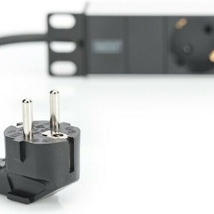 Digitus Πολύπριζο Rack με 3 Safety Outlets Μαύρο