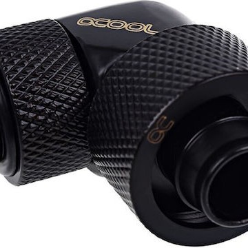 Alphacool Icicle 16 / 10mm Screw-on Spout 90 Degrees Rotatable G1 / 4 Deep Black