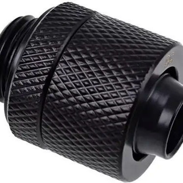 Alphacool Icicle 16 / 10mm Screw-on Spout 90 Degrees Rotatable G1 / 4 Deep Black