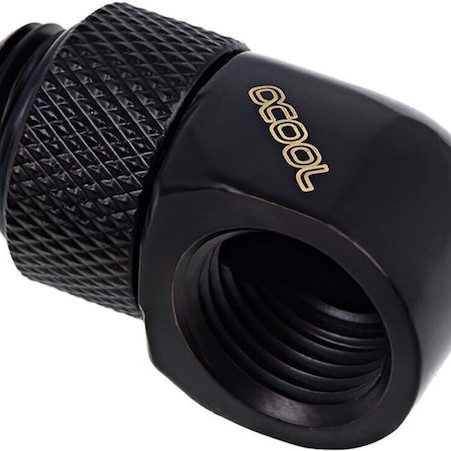 Alphacool Icicle L-connector Rotatable G1 / 4 AG on G1 / 4 IG Deep Black