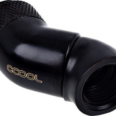 Alphacool Icicle Angle Adapter Double 45 Degrees Rotatable G1 / 4 AG on G1 / 4 IG Deep Black
