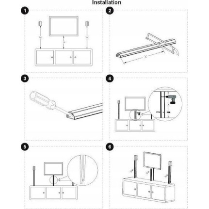 Goobay Κανάλι Καλωδίων με Αυτοκόλλητο από Πλαστικό Μαύρο 1.1m