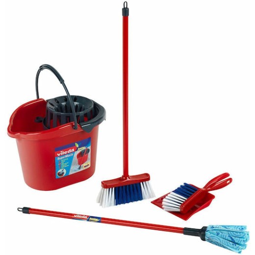 Klein Παιχνίδι Καθαρισμού Vileda Broom Wagon & Vacuum Cleaner για 3+ Ετών