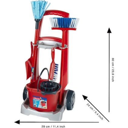 Klein Παιχνίδι Καθαρισμού Vileda Broom Wagon & Vacuum Cleaner για 3+ Ετών