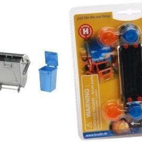 Bruder Παιχνίδι Μινιατούρα Κάδοι Σκουπιδιών 3 Μικροί & 1 Μεγάλος για 5+ Ετών