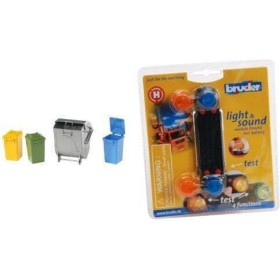 Bruder Παιχνίδι Μινιατούρα Κάδοι Σκουπιδιών 3 Μικροί & 1 Μεγάλος για 5+ Ετών