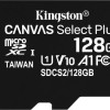 Kingston Canvas Select Plus microSDXC 128GB Class 10 U1 V10 A1 UHS-I με αντάπτορα