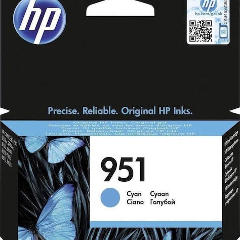 HP 951 Γνήσιο Μελάνι Εκτυπωτή InkJet Κυανό (CN050AE)