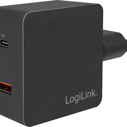LogiLink 2x USB-A Wall Adapter Μαύρο (PA0210)