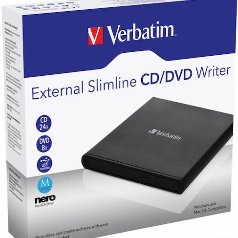 Verbatim Εξωτερικός Οδηγός Εγγραφής/Ανάγνωσης DVD για Laptop / Desktop Μαύρο