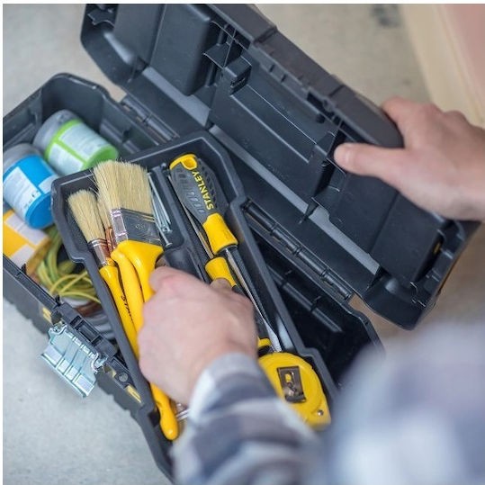 Stanley Essential Εργαλειοθήκη Χειρός Πλαστική με Ταμπακιέρα Π40.6xB21xΥ19.5cm