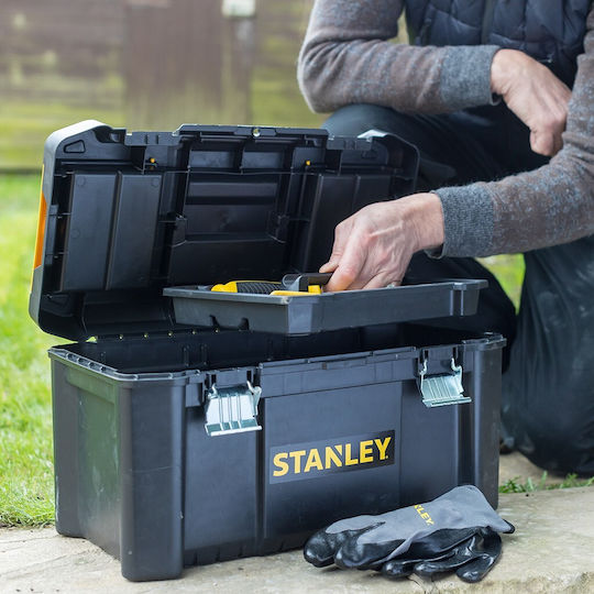 Stanley Essential Εργαλειοθήκη Χειρός Πλαστική με Ταμπακιέρα Π48.2xB25.4xΥ25cm