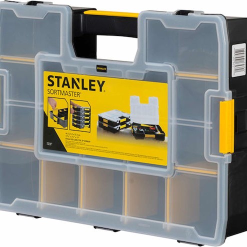 Stanley Sort Master Ταμπακιέρα Εργαλείων 17 Θέσεων με Ρυθμιζόμενα Χωρίσματα Μαύρη 43.1x33.3x8.8εκ.