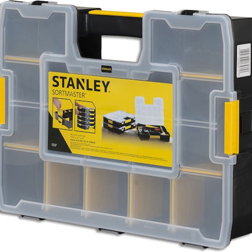 Stanley Sort Master Ταμπακιέρα Εργαλείων 17 Θέσεων με Ρυθμιζόμενα Χωρίσματα Μαύρη 43.1x33.3x8.8εκ.
