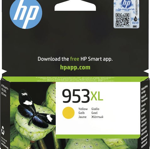 HP 953XL Γνήσιο Μελάνι Εκτυπωτή InkJet Κίτρινο (F6U18AE)