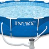 Intex Στρογγυλή Πισίνα PVC με Μεταλλικό Σκελετό 366x76εκ. Μπλε