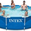 Intex Στρογγυλή Πισίνα PVC με Μεταλλικό Σκελετό 366x76εκ. Μπλε