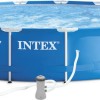 Intex Στρογγυλή Πισίνα PVC με Μεταλλικό Σκελετό 366x76εκ. Μπλε