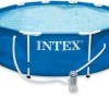 Intex Στρογγυλή Πισίνα PVC με Μεταλλικό Σκελετό 366x76εκ. Μπλε