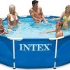 Intex Στρογγυλή Πισίνα PVC με Μεταλλικό Σκελετό 366x76εκ. Μπλε