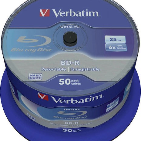 Verbatim Εγγράψιμα BD-R 6x 25GB Cake Box 50τμχ