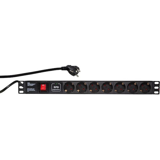 LogiLink Πολύπριζο Rack 19-Inch PDU With 7 German Type Sockets PDU7C01
