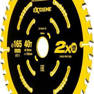 Dewalt Δίσκος Κοπής Ξύλου με 40 Δόντια 165mm DT10640