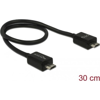 DeLock Regular USB 2.0 to micro USB Cable Μαύρο 0.3m (83570)
