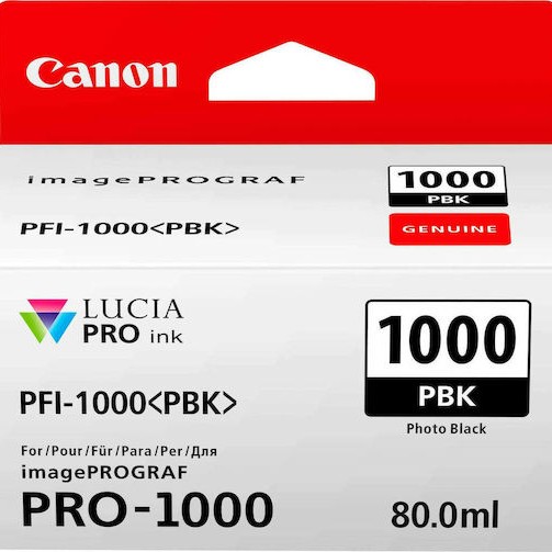 Canon PFI-1000 Γνήσιο Μελάνι Εκτυπωτή InkJet Photo Μαύρο (0546C001)