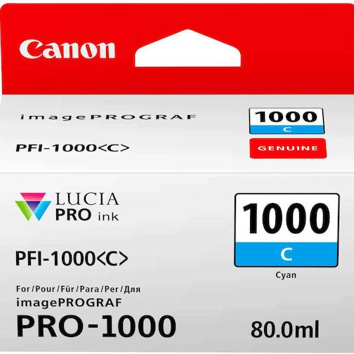Canon PFI-1000 Γνήσιο Μελάνι Εκτυπωτή InkJet Κυανό (0547C001)