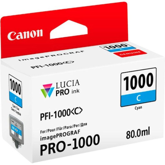 Canon PFI-1000 Γνήσιο Μελάνι Εκτυπωτή InkJet Κυανό (0547C001)