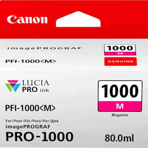 Canon PFI-1000 Γνήσιο Μελάνι Εκτυπωτή InkJet Ματζέντα (0548C001)