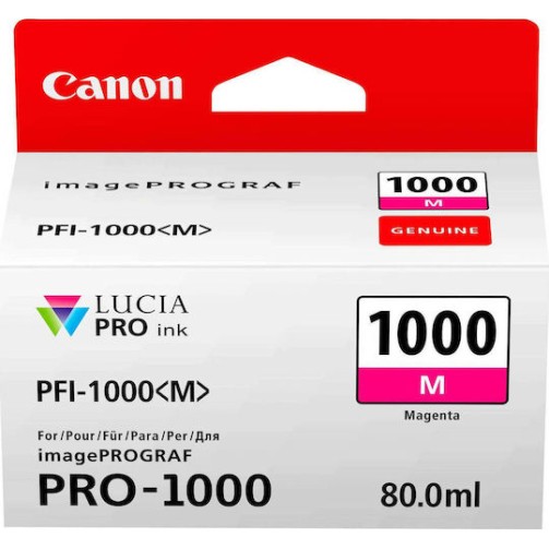 Canon PFI-1000 Γνήσιο Μελάνι Εκτυπωτή InkJet Ματζέντα (0548C001)