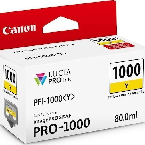 Canon PFI-1000 Γνήσιο Μελάνι Εκτυπωτή InkJet Κίτρινο (0549C001)