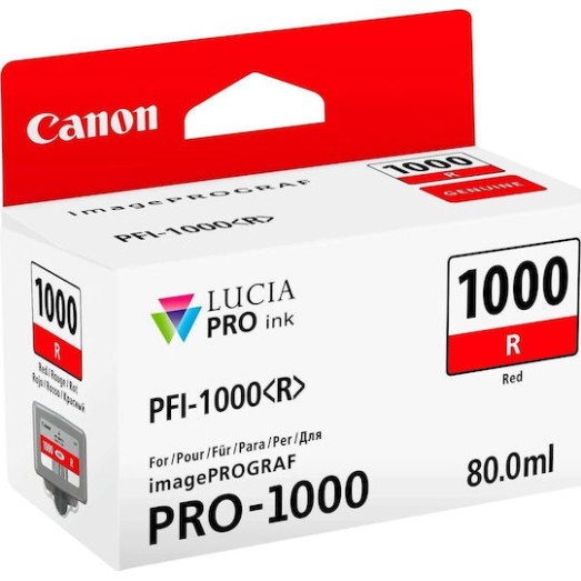 Canon PFI-1000 Γνήσιο Μελάνι Εκτυπωτή InkJet Κόκκινο (0554C001)