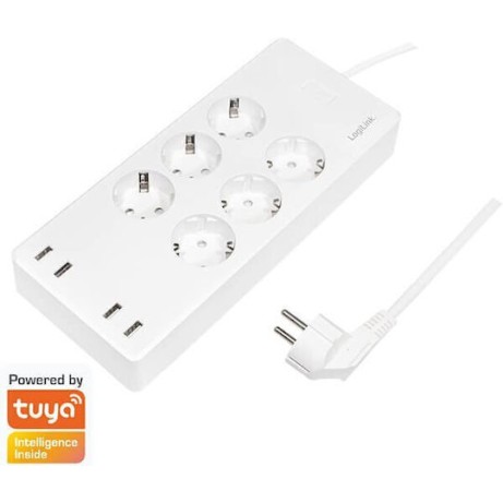LogiLink Smart Πολύπριζο 6 Θέσεων με 4 USB-A και Καλώδιο 1.8m