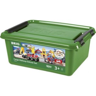 Brio Toys Cargo Railway Σετ με Τρενάκι από Ξύλο για 3+ Ετών