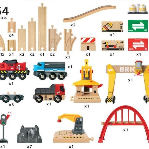 Brio Toys Cargo Railway Σετ με Τρενάκι από Ξύλο για 3+ Ετών