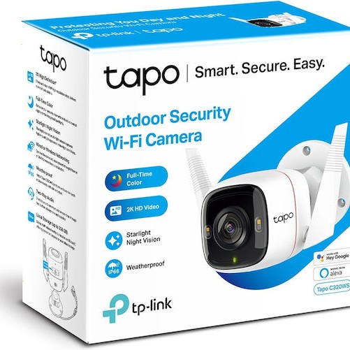 TP-LINK Tapo C320WS v1 IP Κάμερα Παρακολούθησης Wi-Fi Full HD+ 4MP Αδιάβροχη με Αμφίδρομη Επικοινωνία και Φακό 3.18mm