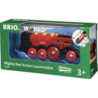 Brio Toys Mighty Red Action Locomotive Τρενάκι με Ήχο και Φως για 3+ Ετών