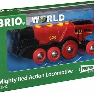 Brio Toys Mighty Red Action Locomotive Τρενάκι με Ήχο και Φως για 3+ Ετών