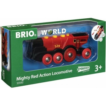 Brio Toys Mighty Red Action Locomotive Τρενάκι με Ήχο και Φως για 3+ Ετών