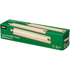 Brio Toys Long Straight Tracks Ράγες Σιδηρόδρομου από Ξύλο