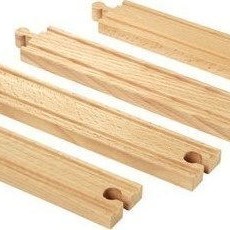 Brio Toys Long Straight Tracks Ράγες Σιδηρόδρομου από Ξύλο