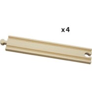 Brio Toys Long Straight Tracks Ράγες Σιδηρόδρομου από Ξύλο