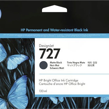 HP 727 Γνήσιο Μελάνι Εκτυπωτή InkJet Matte Μαύρο (B3P22A)