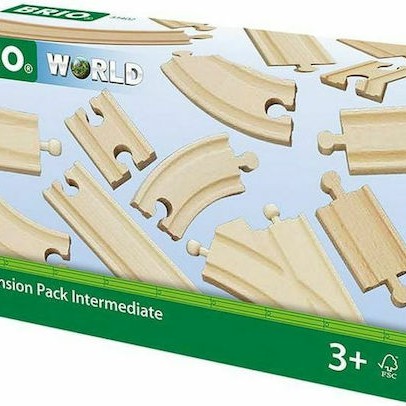Brio Toys Expansion Pack Intermediate Ράγες Σιδηρόδρομου για 3+ Ετών