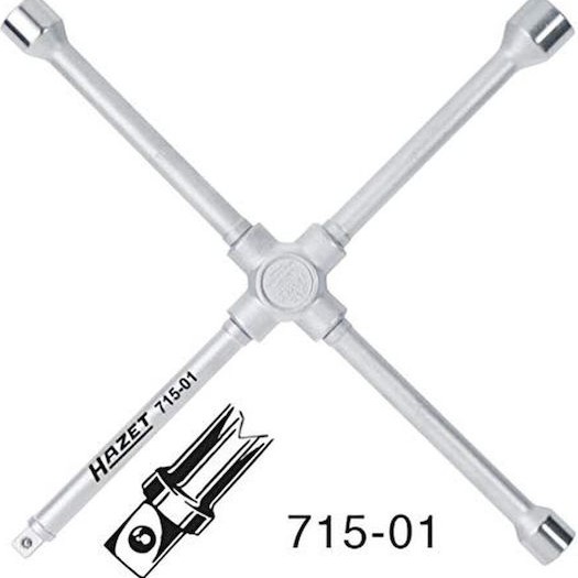 Hazet Σταυρός Μπουλονόκλειδο Τροχών Αυτοκινήτου 17/19 και 22mm